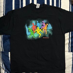 Jerzees Black Tee with Colorful Graphic Sz XL